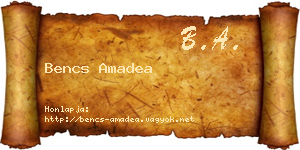 Bencs Amadea névjegykártya